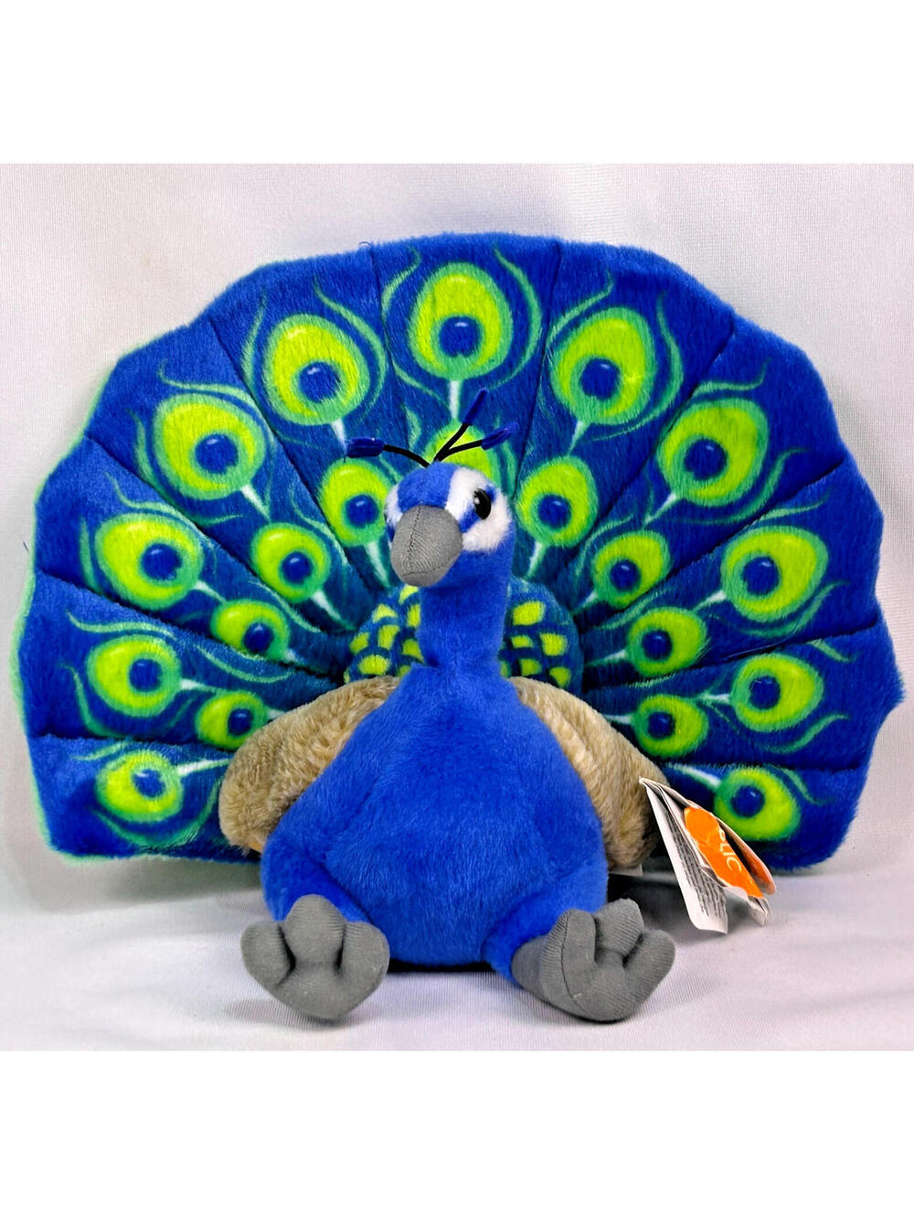 Wild Republic Peacock Plush Stuffed Animal Blue Green NWT Tag Damage Toy Bird